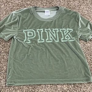 PINK velour crop top
